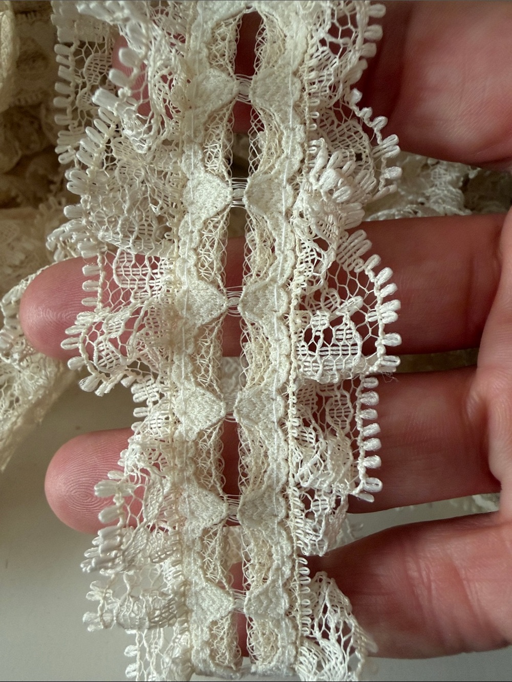 Vintage Cream Ruffled Lace Trim Bulk Lot